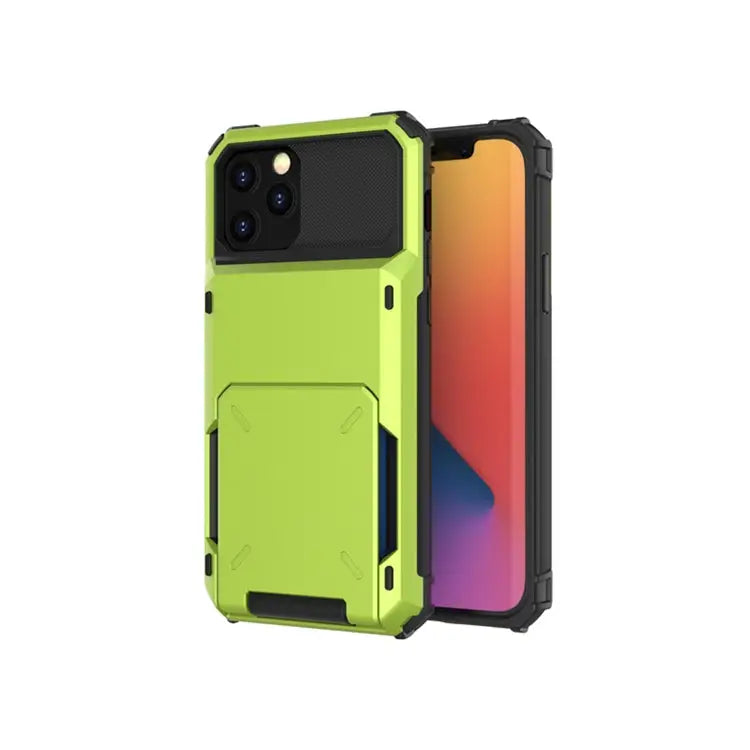 For iPhone 12 Pro / 12 Max Scratch-Resistant Shockproof Heavy Duty Rugged Armor Protective Case with Card Solt