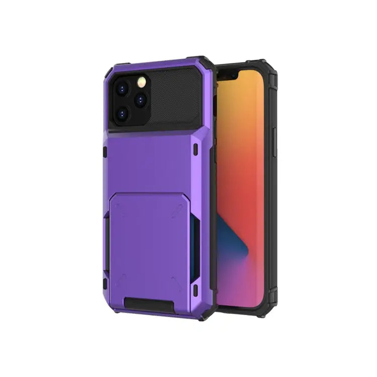 For iPhone 12 Pro / 12 Max Scratch-Resistant Shockproof Heavy Duty Rugged Armor Protective Case with Card Solt