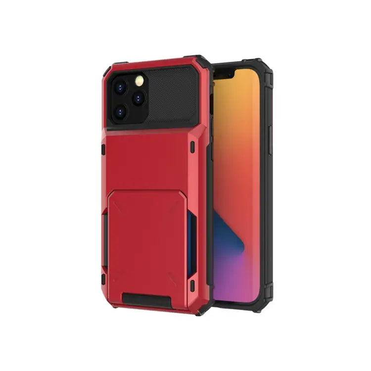 For iPhone 12 Pro Max Scratch-Resistant Shockproof Heavy Duty Rugged Armor Protective Case with Card Solt For iPhone 12
