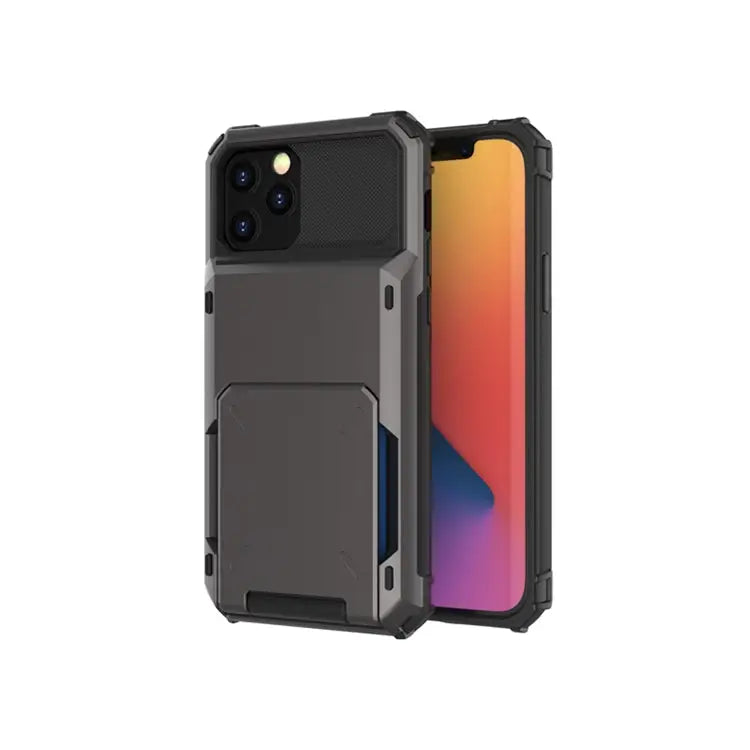 For iPhone 12 Pro Max Scratch-Resistant Shockproof Heavy Duty Rugged Armor Protective Case with Card Solt For iPhone 12