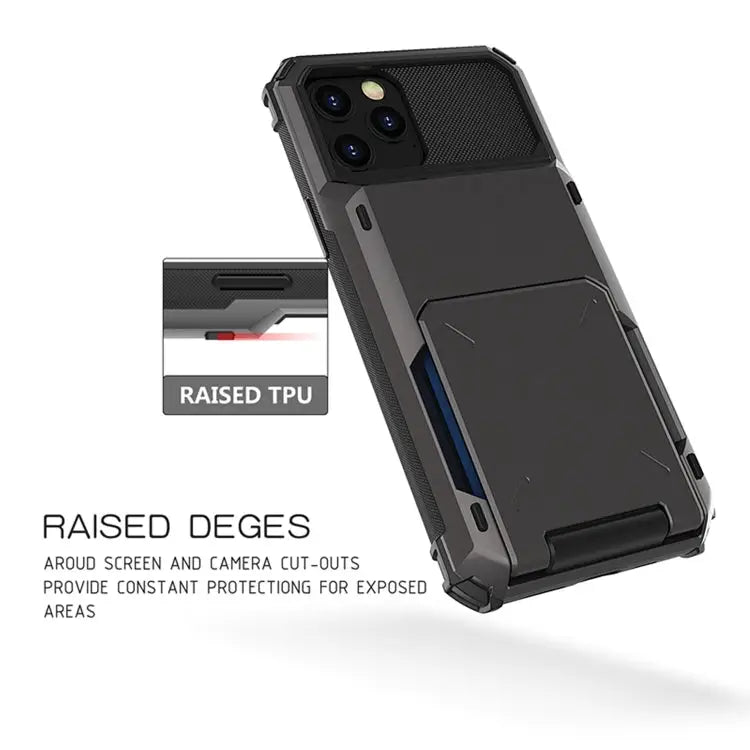 For iPhone 12 Scratch-Resistant Shockproof Heavy Duty Rugged Armor Protective Case with Card Slot For iPhone 12 mini