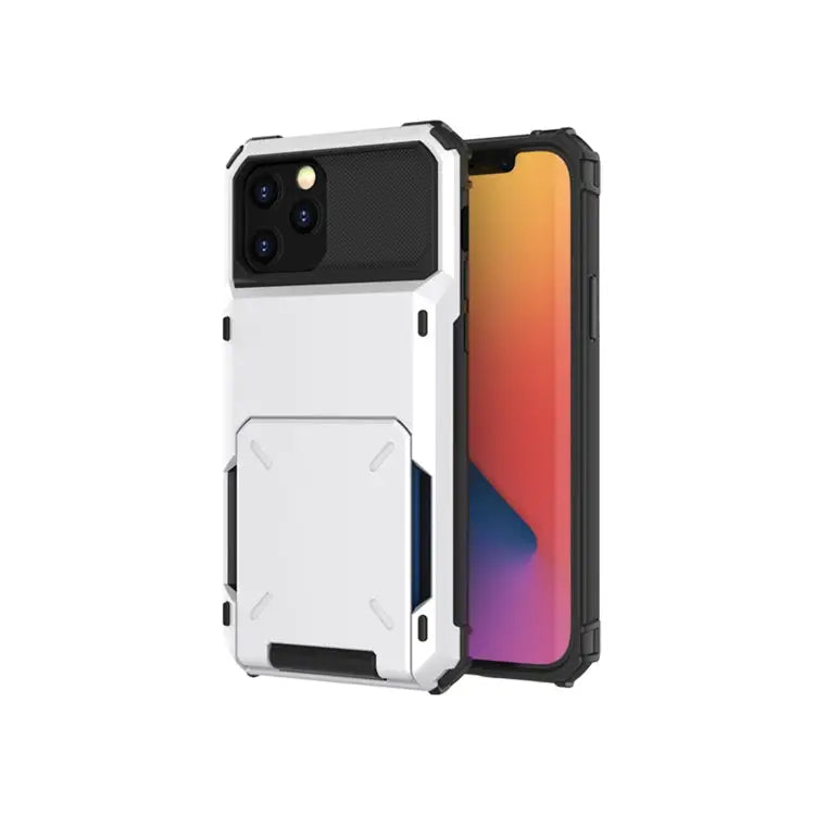 For iPhone 12 Scratch-Resistant Shockproof Heavy Duty Rugged Armor Protective Case with Card Slot For iPhone 12 mini