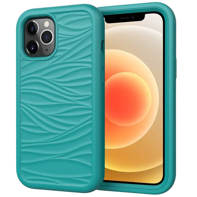 For iPhone 12 Wave Pattern 3 in 1 Silicone + PC Shockproof Protective Case For iPhone 12 mini - For iPhone 12 mini