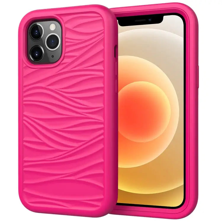 For iPhone 12 Wave Pattern 3 in 1 Silicone + PC Shockproof Protective Case For iPhone 12 mini - For iPhone 12 mini