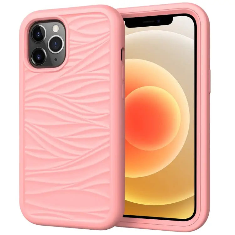 For iPhone 12 Wave Pattern 3 in 1 Silicone + PC Shockproof Protective Case For iPhone 12 mini - For iPhone 12 mini
