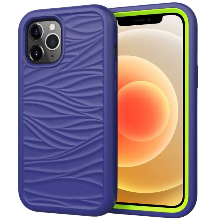 For iPhone 12 Wave Pattern 3 in 1 Silicone + PC Shockproof Protective Case For iPhone 12 mini - For iPhone 12 mini
