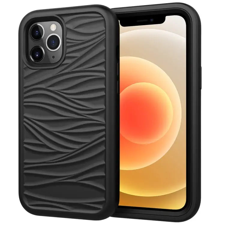 For iPhone 12 Wave Pattern 3 in 1 Silicone + PC Shockproof Protective Case For iPhone 12 mini - For iPhone 12 mini
