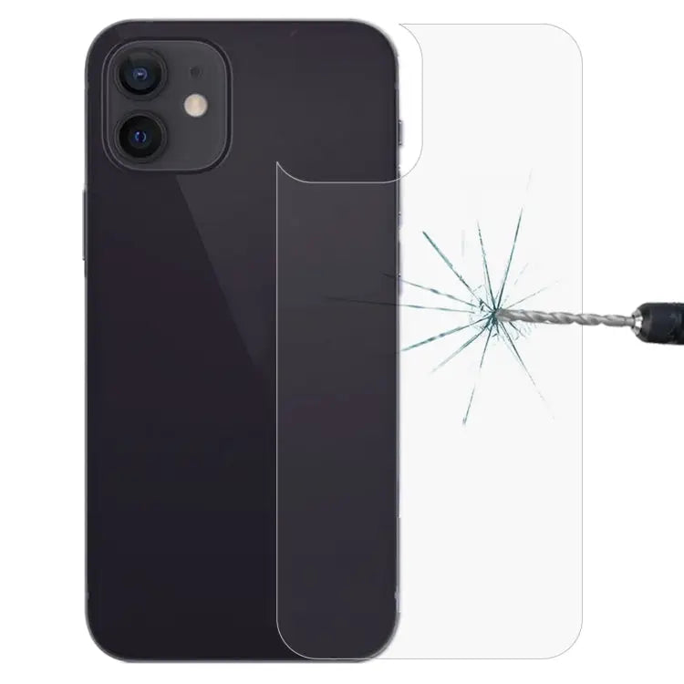 For iPhone 13 9H 2.5D Half-screen Transparent Back Tempered Glass Film - For iPhone 12 / 12 Pro(1 PC) - Apple