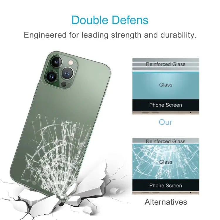 For iPhone 13 9H 2.5D Half-screen Transparent Back Tempered Glass Film - Apple Accessories