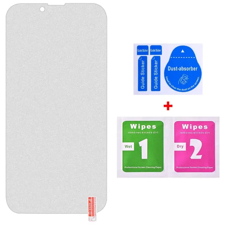 For iPhone 16e / 13 / 13 Pro 50pcs Transparent Frosted Full Screen Tempered Glass Film - For iPhone 16e / 13 / 13 Pro