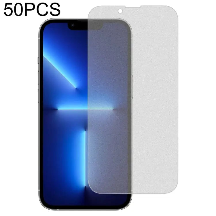 For iPhone 16e / 13 / 13 Pro 50pcs Transparent Frosted Full Screen Tempered Glass Film - For iPhone 16e / 13 / 13 Pro