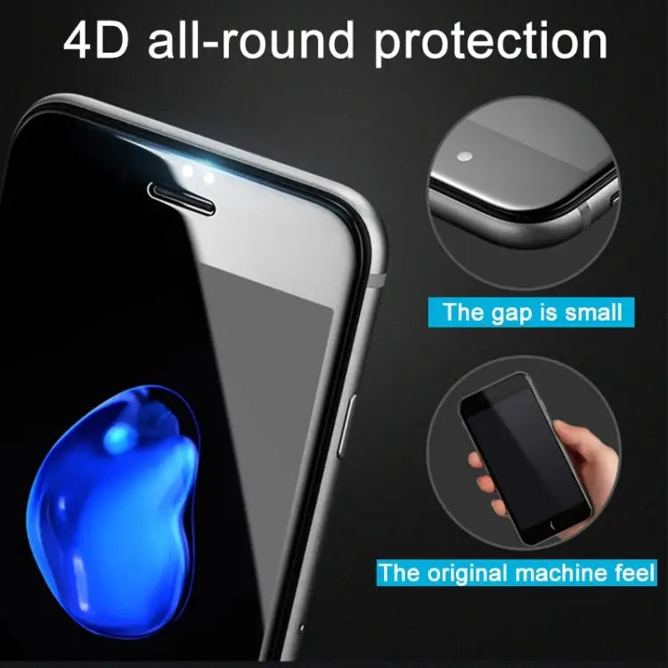 For iPhone 6 & 6s 0.26mm 9H Surface Hardness 4D Curverd Arc Explosion-proof HD Silk-screen Tempered Glass Full Screen