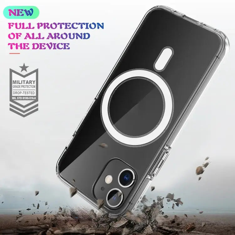 For iPhone 7 Plus / 8 Plus Magsafe Case Simple Magnetic Ring All-inclusive Clear Crystal Acrylic PC +TPU Shockproof