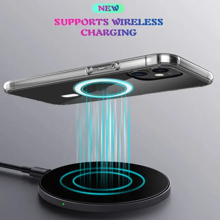 For iPhone 7 Plus / 8 Plus Magsafe Case Simple Magnetic Ring All-inclusive Clear Crystal Acrylic PC +TPU Shockproof