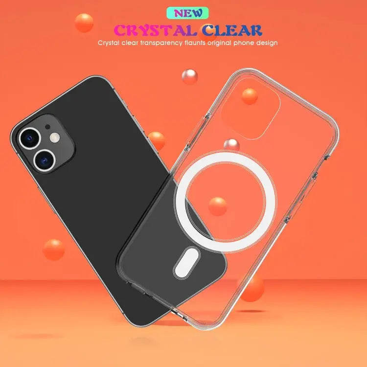 For iPhone 7 Plus / 8 Plus Magsafe Case Simple Magnetic Ring All-inclusive Clear Crystal Acrylic PC +TPU Shockproof