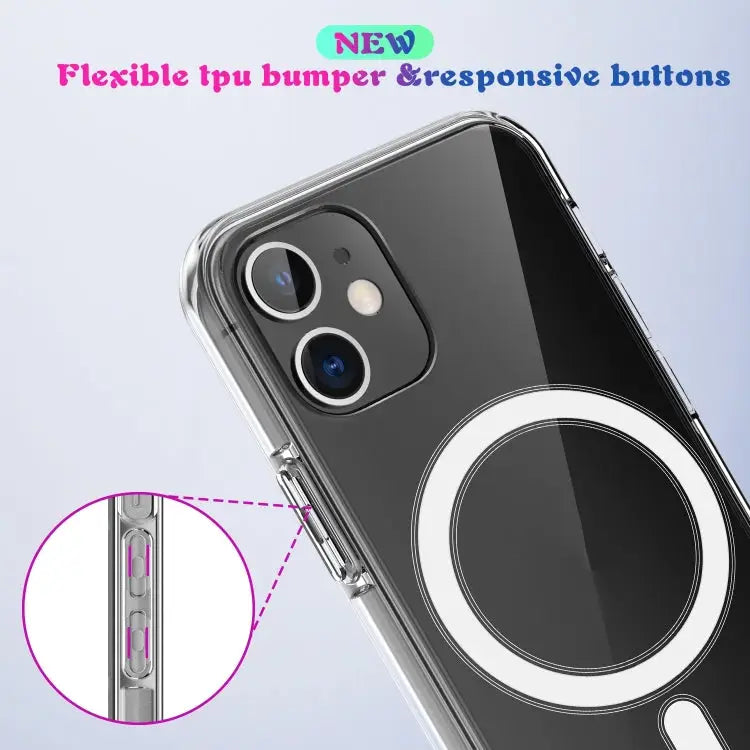 For iPhone 7 Plus / 8 Plus Magsafe Case Simple Magnetic Ring All-inclusive Clear Crystal Acrylic PC +TPU Shockproof