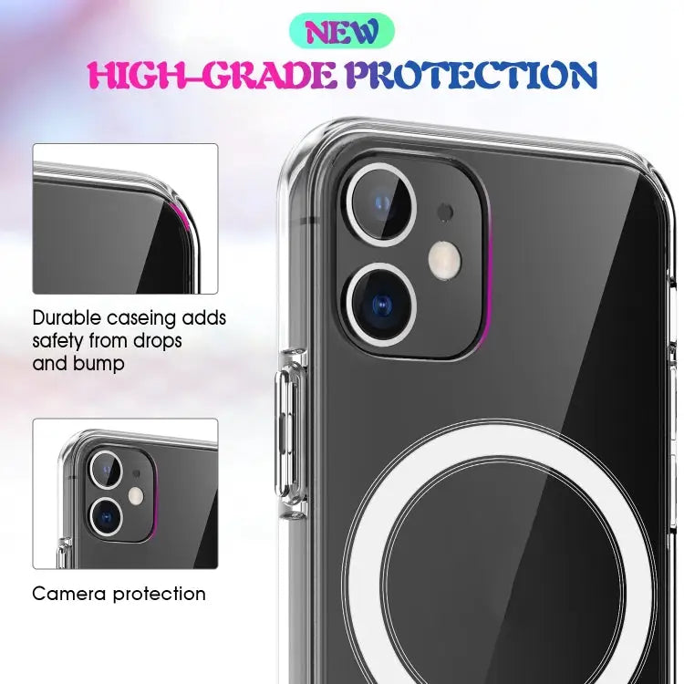 For iPhone 7 Plus / 8 Plus Magsafe Case Simple Magnetic Ring All-inclusive Clear Crystal Acrylic PC +TPU Shockproof