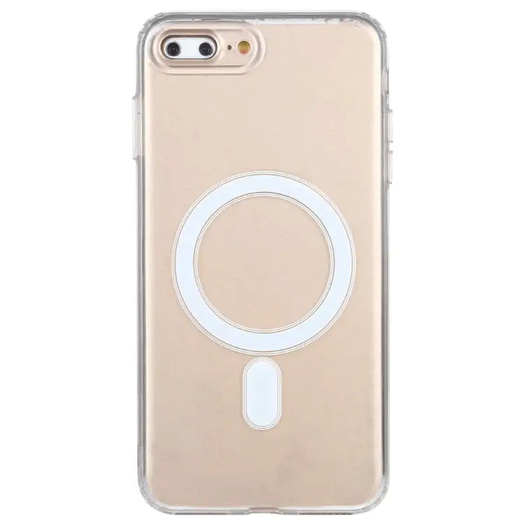 For iPhone 7 Plus / 8 Plus Magsafe Case Simple Magnetic Ring All-inclusive Clear Crystal Acrylic PC +TPU Shockproof