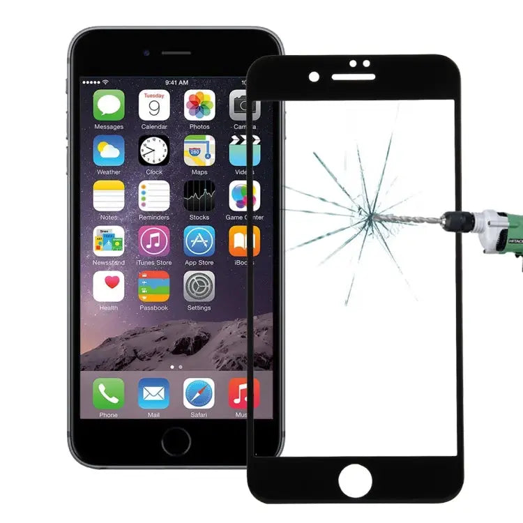 For iPhone 8 / 7 0.26mm 9H Surface Hardness 10D Curved Explosion-proof Colorized Silk-screen Tempered Glass Full Screen