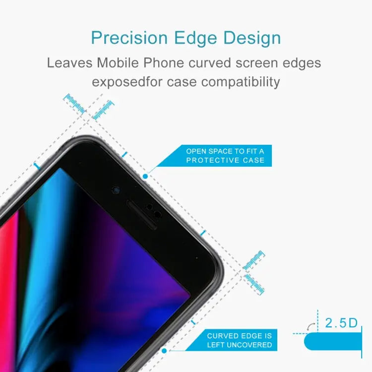 For iPhone 8 / 7 0.3mm 9H Surface Hardness Curved Full Screen Tempered Glass Screen Protector - For iPhone 8 & 7(1 PC)