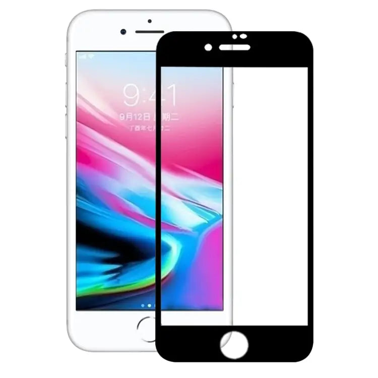 For iPhone 8 Plus 0.26mm 9H Surface Hardness 3D Explosion-proof Full Screen Carbon Fiber Soft Edges Tempered Glass
