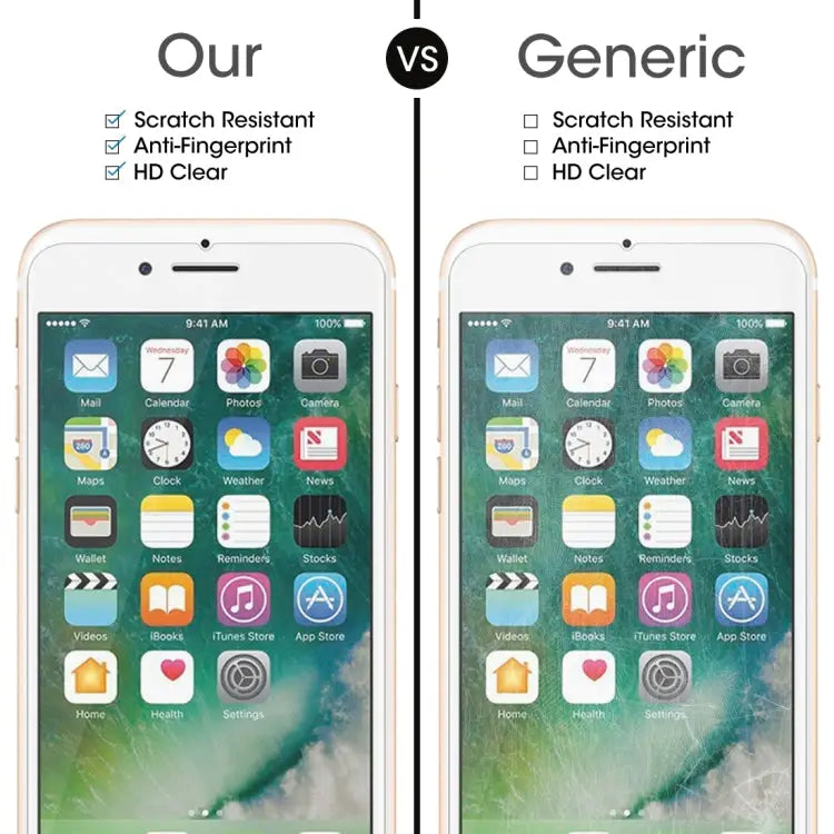 For iPhone 8 Plus & iPhone 7 Plus 0.26mm 9H Surface Hardness 2.5D Explosion-proof Tempered Glass Non-full Screen Film