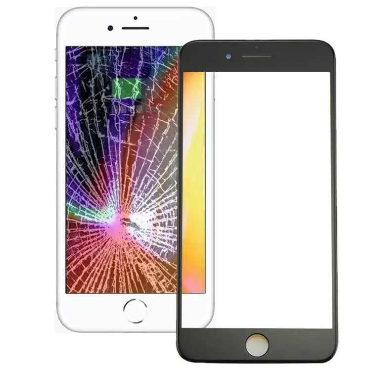 for iPhone 8 Plus Front Screen Outer Glass Lens with Front LCD Screen Bezel Frame - For iPhone 8 Plus (Frame) / Black