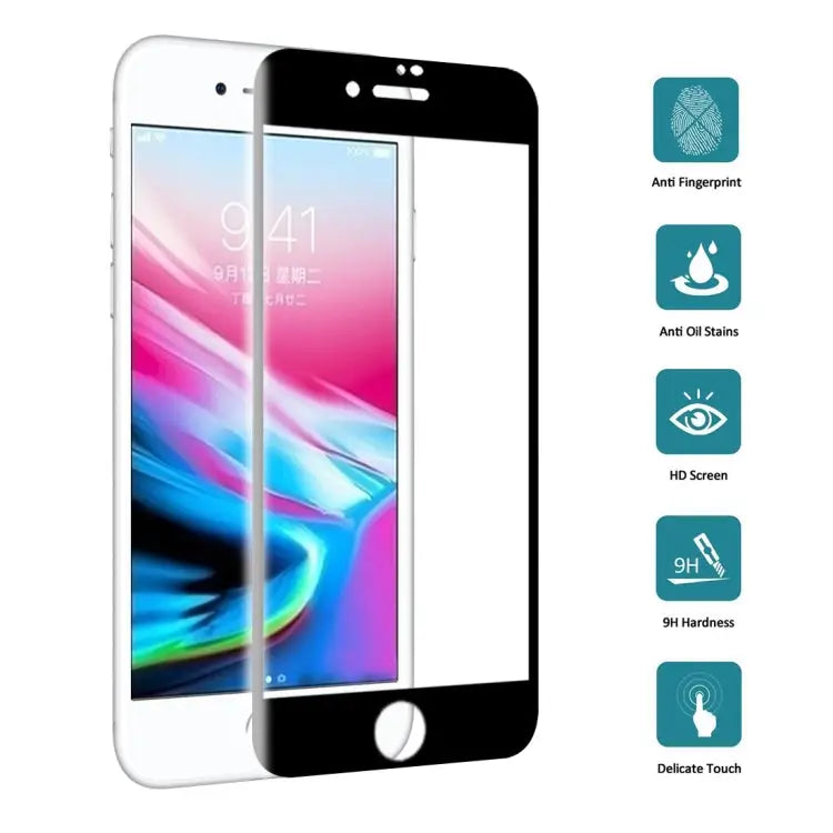 For iPhone SE 2020 / 8 / 7 0.3mm 9H Surface Hardness 4D Curved Full Screen Tempered Glass Screen Protector - For iPhone
