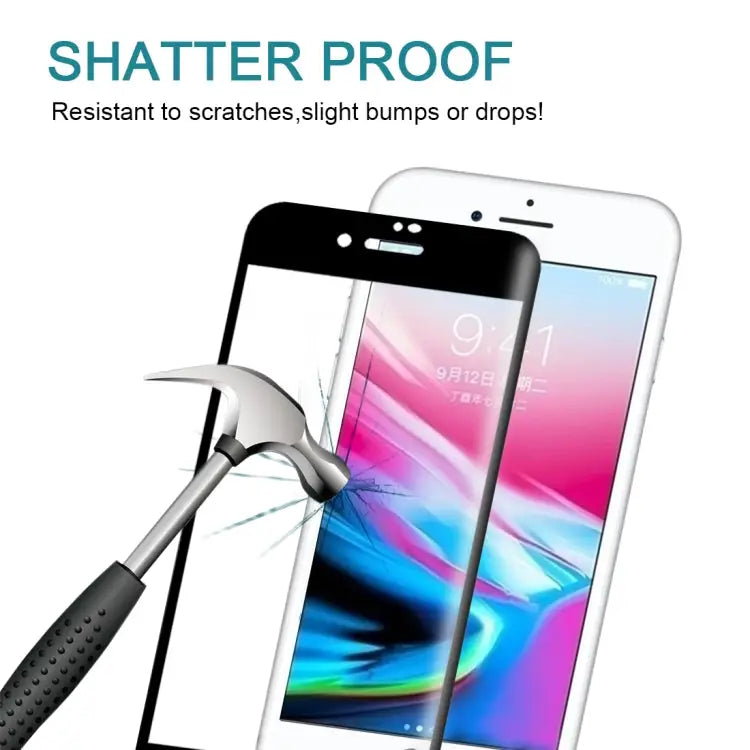 For iPhone SE 2020 / 8 / 7 0.3mm 9H Surface Hardness 4D Curved Full Screen Tempered Glass Screen Protector - For iPhone