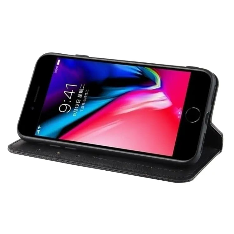 For iPhone SE (2020) Magnetic Buckle Retro Crazy Horse Texture Horizontal Flip Leather Case with Holder & Card Slots &
