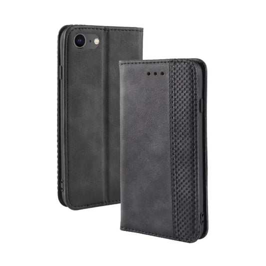 For iPhone SE (2020) Magnetic Buckle Retro Crazy Horse Texture Horizontal Flip Leather Case with Holder & Card Slots &