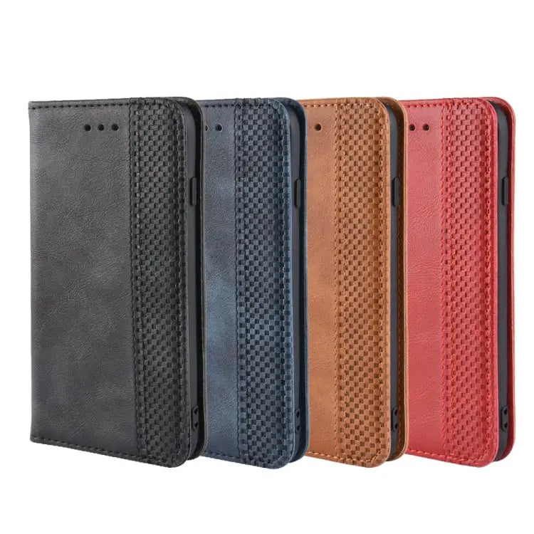 For iPhone SE (2020) Magnetic Buckle Retro Crazy Horse Texture Horizontal Flip Leather Case with Holder & Card Slots &