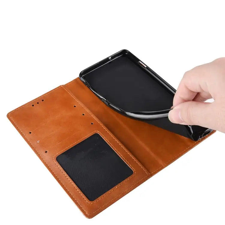 For iPhone SE (2020) Magnetic Buckle Retro Crazy Horse Texture Horizontal Flip Leather Case with Holder & Card Slots &