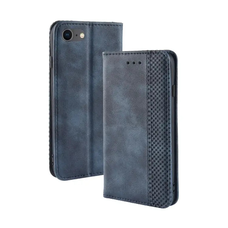 For iPhone SE (2020) Magnetic Buckle Retro Crazy Horse Texture Horizontal Flip Leather Case with Holder & Card Slots &