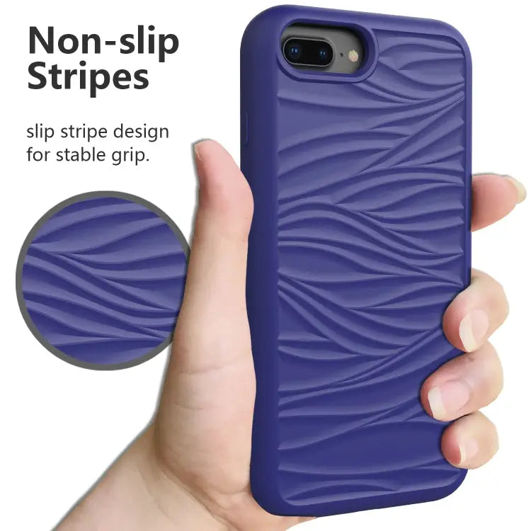 For iPhone SE（2020） Wave Pattern 3 in 1 Silicone + PC Shockproof Protective Case - Apple Accessories
