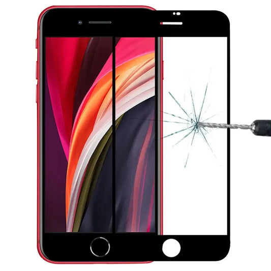 For iPhone SE 2022 / 2020 Full Screen Large Arc Edge High Aluminum Tempered Glass Film - 1pcs
