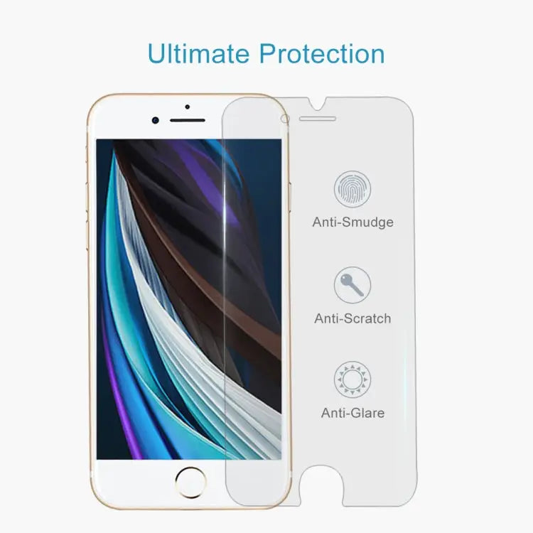 For iPhone SE 2022 / SE 2020 Large Arc EdgeTempered Glass Film - 1pcs