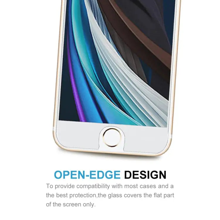 For iPhone SE 2022 / SE 2020 Large Arc EdgeTempered Glass Film - 1pcs