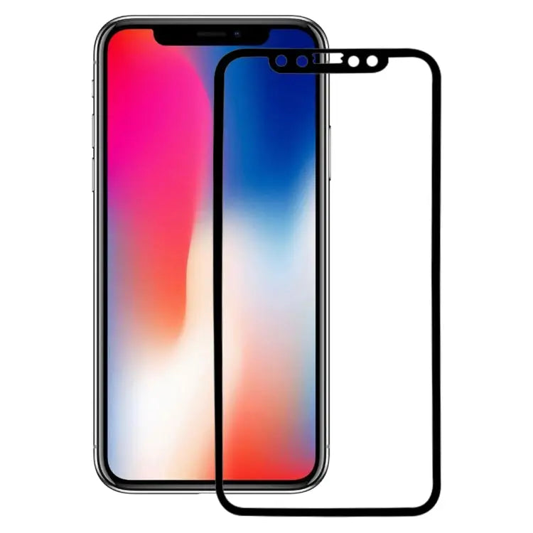 For iPhone X 0.26mm 9H Surface Hardness 3D Explosion-proof Full Screen Carbon Fiber Soft Edges Tempered Glass Screen