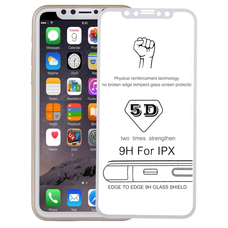 For iPhone X 0.3mm 9H Surface Hardness 4D Curved Full Screen Tempered Glass Screen Protector - For iPhone X (1 PC)