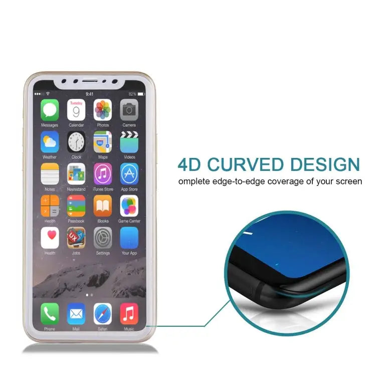 For iPhone X 0.3mm 9H Surface Hardness 4D Curved Full Screen Tempered Glass Screen Protector - For iPhone X (1 PC)