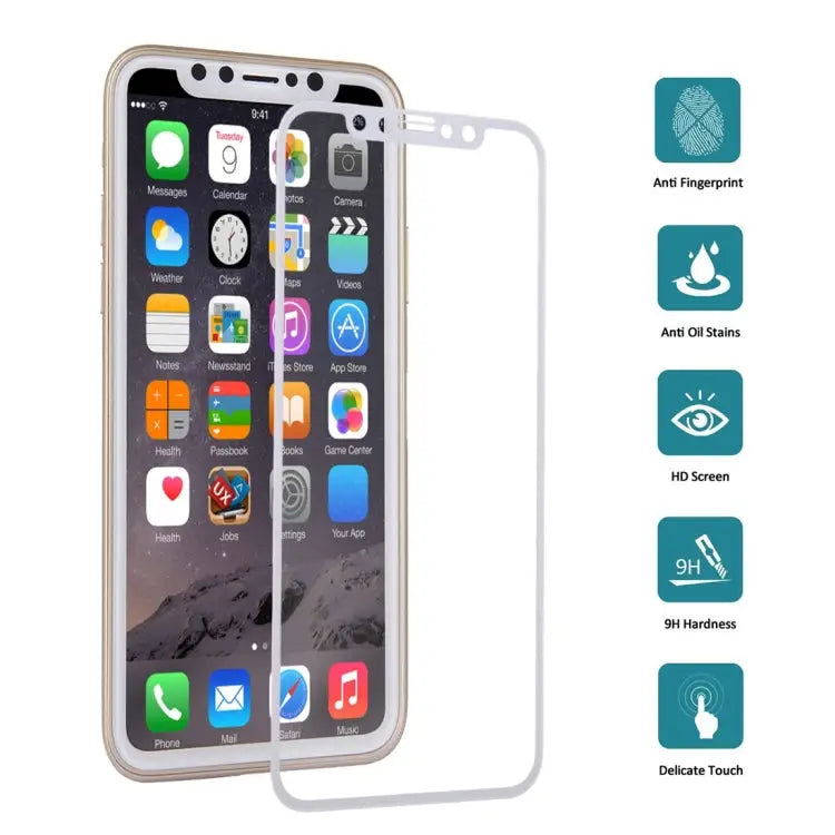 For iPhone X 0.3mm 9H Surface Hardness 4D Curved Full Screen Tempered Glass Screen Protector - For iPhone X (1 PC)