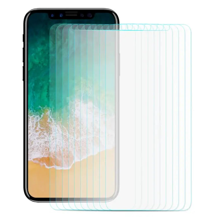 For iPhone X 10pcs ENKAY 0.26mm 9H Hardness 2.5D Curved Tempered Glass Screen Film - For X(0.26mm)