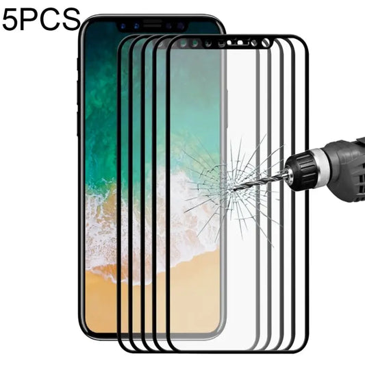 For iPhone X 5pcs ENKAY Hat-Prince 0.26mm 9H Surface Hardness 2.5D Explosion-proof Full Screen Tempered Glass Screen