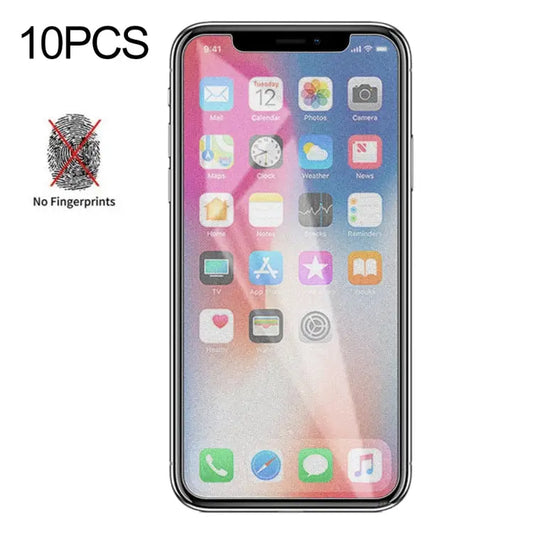 For iPhone X / XS / iPhone 11 Pro 10pcs Non-Full Matte Frosted Tempered Glass Film - For iPhone X / XS / iPhone 11