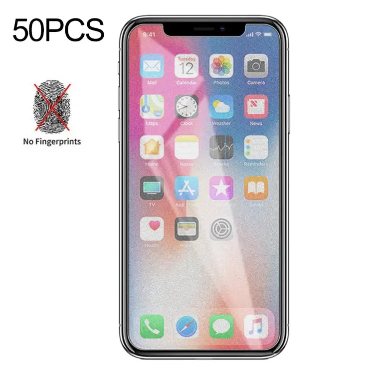 For iPhone X / XS / iPhone 11 Pro 50pcs Matte Frosted Tempered Glass Film No Retail Package - For iPhone X / XS