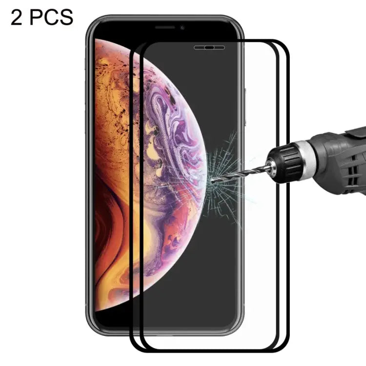 For iPhone X / XS 2pcs ENKAY Hat-Prince 0.2mm 9H 2.5D Full Screen Tempered Glass Film - For X / XS (2.5D)