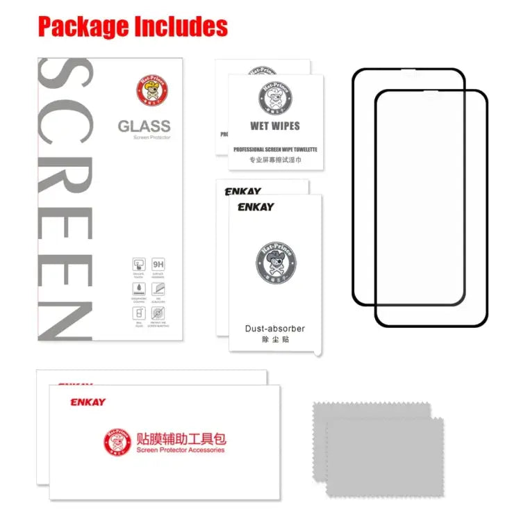 For iPhone X / XS 2pcs ENKAY Hat-Prince 0.2mm 9H 2.5D Full Screen Tempered Glass Film - For X / XS (2.5D)