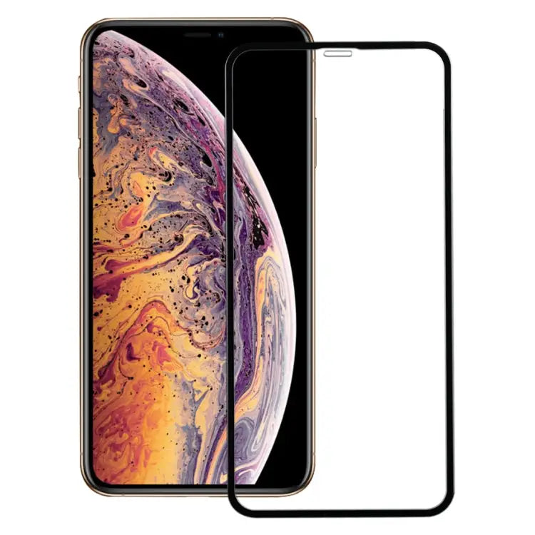 For iPhone X & XS 50pcs Full Screen Carbon Fiber Soft Edges Tempered Glass Film - For iPhone XS