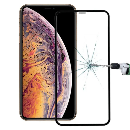 For iPhone X & XS 50pcs Full Screen Carbon Fiber Soft Edges Tempered Glass Film - For iPhone XS
